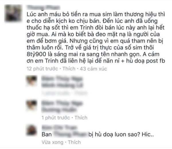 Người trả giá cao nhì 18,1 tỷ đồng SIM Ngọc Trinh: 'Em quá tham nên bị thâm luôn rồi' - Ảnh 1 Người trả giá cao nhì 18,1 tỷ đồng SIM Ngọc Trinh: 'Em quá tham nên bị thâm luôn rồi' - Ảnh 1