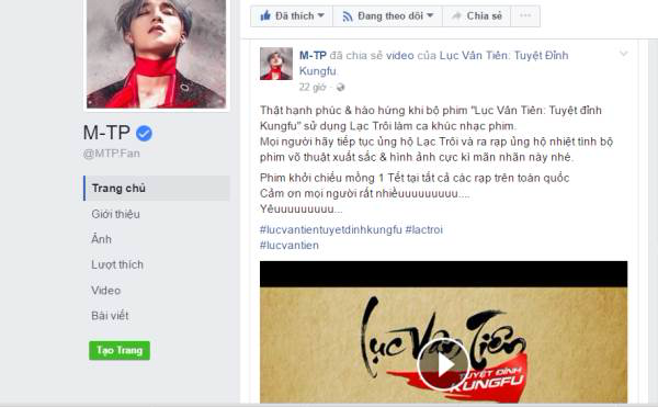 Sơn Tùng MTP kêu gọi fan ủng hộ phim 'Lục Vân Tiên' - Ảnh 1