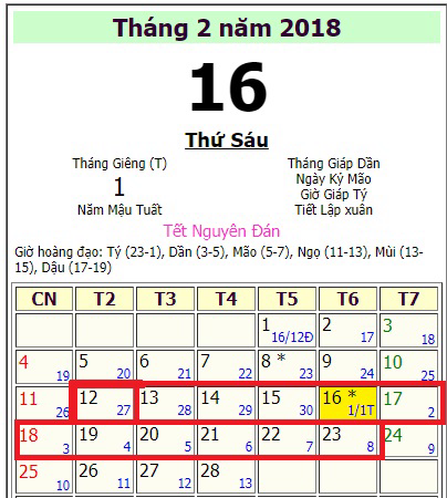 Tết Nguyên đán 2018: Học sinh ở TP.HCM được nghỉ 16 ngày, học sinh Hà Nội nghỉ 8 ngày - Ảnh 1