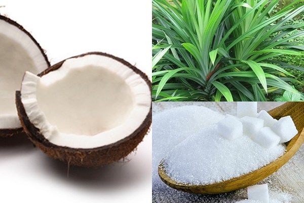 Cách làm mứt dừa màu xanh vừa đẹp vừa ngon lại không phẩm màu - Ảnh 1 Nguyên liệu làm mứt dừa lá dứa màu xanh đơn giản nhất