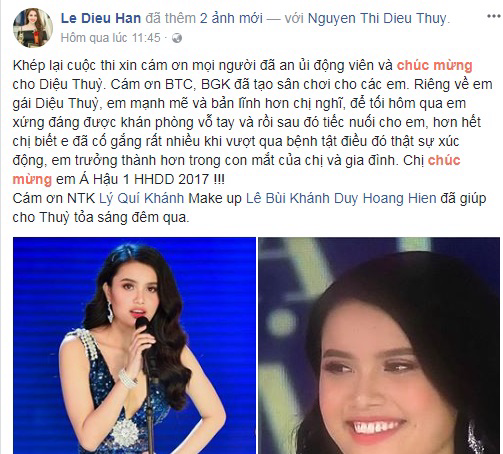 Chị gái Á hậu Diệu Thùy bức xúc với kết quả Hoa hậu Đại dương 2017, Hồ Ngọc Hà bất ngờ có phản ứng lạ - Ảnh 1