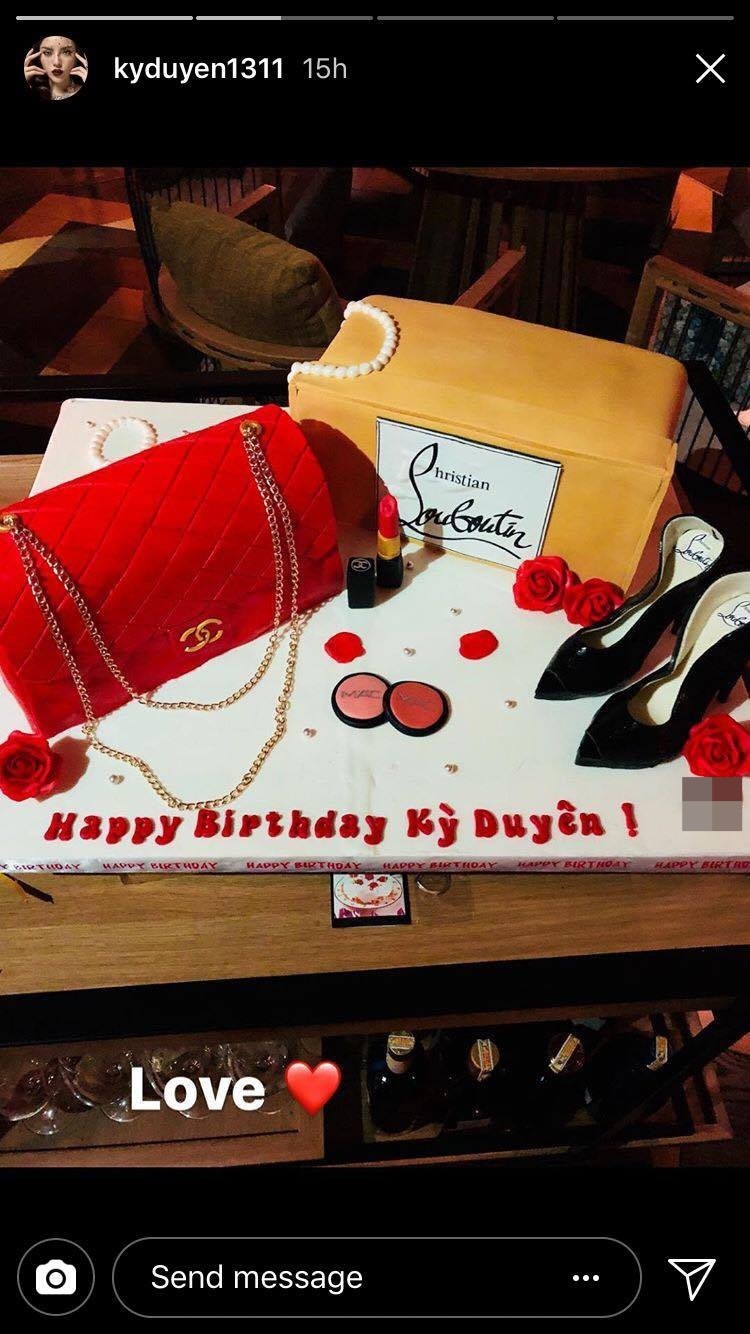 Hoa hậu Kỳ Duyên khiến nhiều người phát sốt với chiếc bánh sinh nhật dát đầy hàng hiệu - Ảnh 7