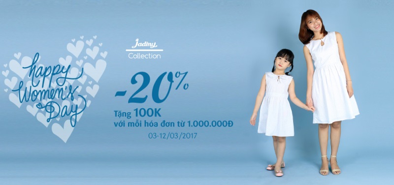 Từ 03/03 - 12/03/2017, thời trang Jadiny giảm giá 20% khi mua sản phẩm đồ đôi mẹ và bé - Ảnh 1 Từ 03/03 - 12/03/2017, thời trang Jadiny giảm giá 20% khi mua sản phẩm đồ đôi mẹ và bé - Ảnh 1