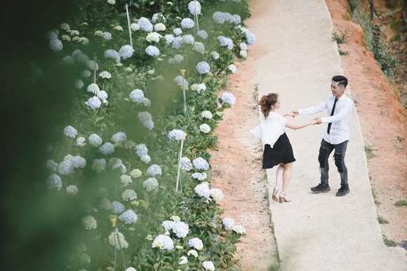 Fan xuýt xoa trước bộ ảnh Khánh Thi - Phan Hiển hôn nhau say đắm giữa đồng hoa cẩm tú cầu - Ảnh 9