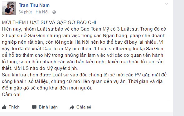 Luật sư của Cao Toàn Mỹ công bố điều bất ngờ khiến Phương Nga e sợ