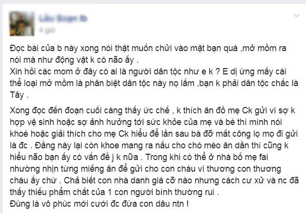 Lên mạng kể xấu mẹ chồng gửi toàn đồ đông lạnh phải đổ cho chó ăn, mẹ bầu bị chị em ném đá thậm tệ - Ảnh 2 Lên mạng kể xấu mẹ chồng gửi toàn đồ đông lạnh phải đổ cho chó ăn, mẹ bầu bị chị em ném đá thậm tệ - Ảnh 2