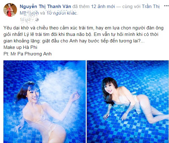 Phi Thanh Vân diện váy mỏng tang, ướt sũng lộ cả 3 vòng ở bể bơi