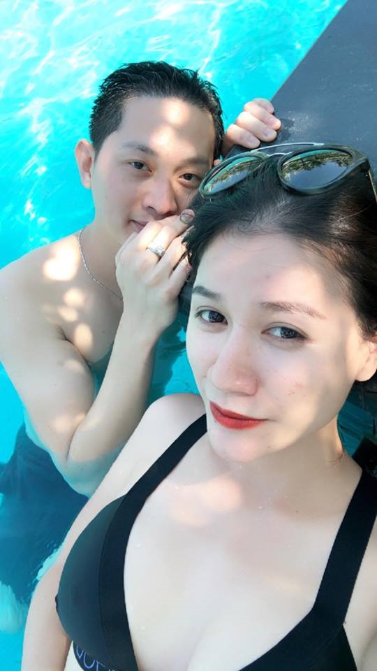 ‘Bỏng mắt’ khi xem loạt ảnh Trang Trần và chồng Việt kiều tình tứ giữa bể bơi - Ảnh 4
