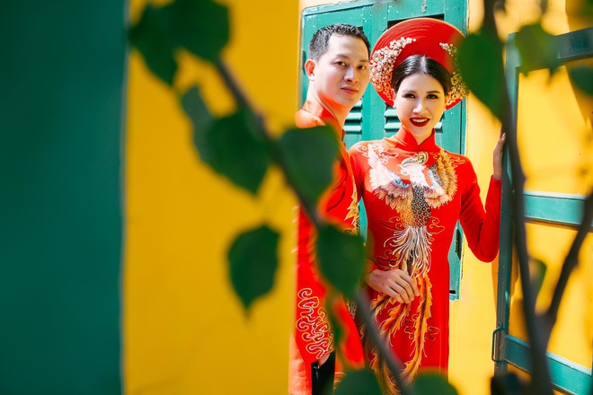 Ngắm trọn bộ ảnh cưới truyền thống đẹp lung linh của Trang Trần cùng ông xã Việt kiều Louis Trần - Ảnh 8
