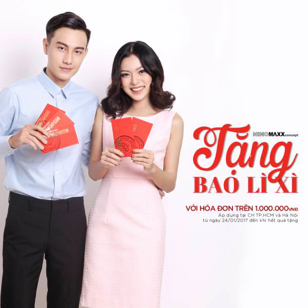 Từ ngày 27 - 31/01/2017 thời trang Ninomaxx nhận liền tay lì xì may mắn với hoá đơn từ 1 triệu - Ảnh 1 Từ ngày 27 - 31/01/2017 thời trang Ninomaxx nhận liền tay lì xì may mắn với hoá đơn từ 1 triệu - Ảnh 1